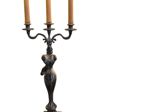 Gothic Lady Candelabra 3D Model