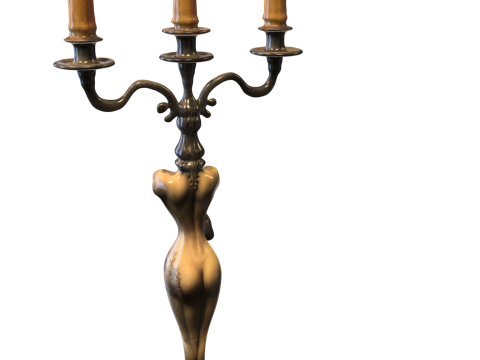 Gothic Lady Candelabra 3D Model