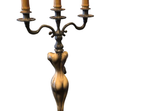 Gothic Lady Candelabra 3D Model