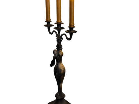 Gothic Lady Candelabra 3D Model