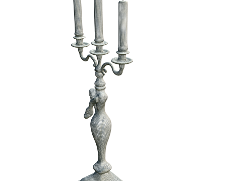 Gothic Lady Candelabra 3D Model