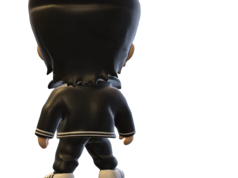 Rockabilly Rebel Chibi 3D Character 3D Model