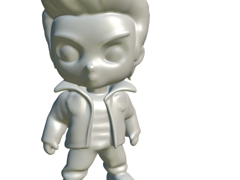 Rockabilly Rebel Chibi 3D Character Modello 3D