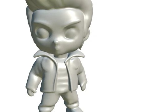 Rockabilly Rebel Chibi 3D Character 3D Model
