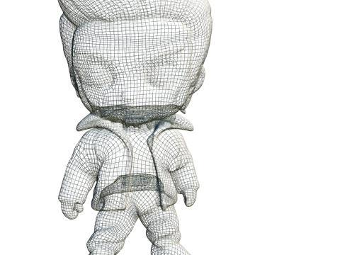 Rockabilly Rebel Chibi 3D Character Modello 3D