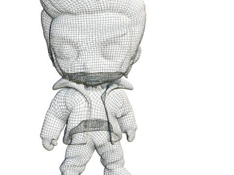 Rockabilly Rebel Chibi 3D Character 3D Model