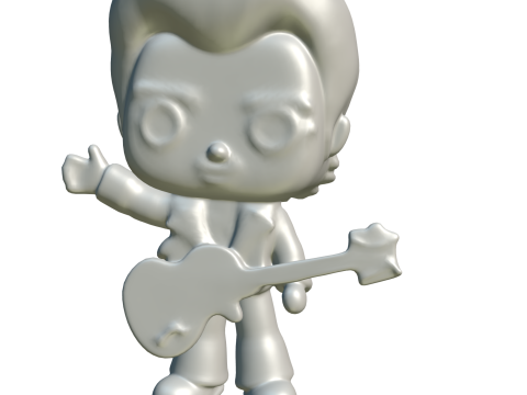 Rockstar Chibi with Guitar Modello 3D