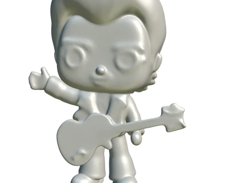Rockstar Chibi with Guitar 3D Model