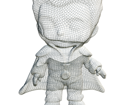 Chibi Star Performer 3D Stylized Character Model in Blue Cape Outfit 3D Model