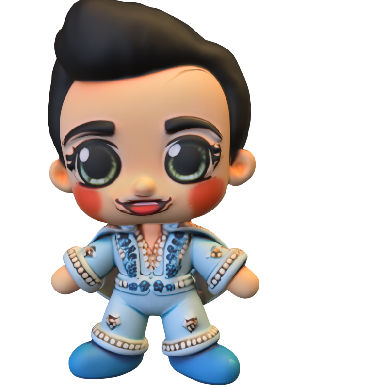 Chibi Retro Singer 3Dモデル .c4d .max .obj .3ds .fbx .stl .blend