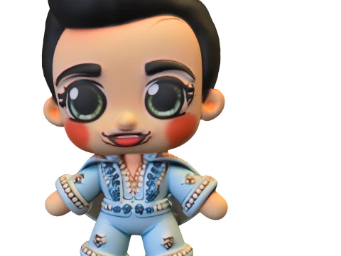 Чібі ретро співак 3D Модель