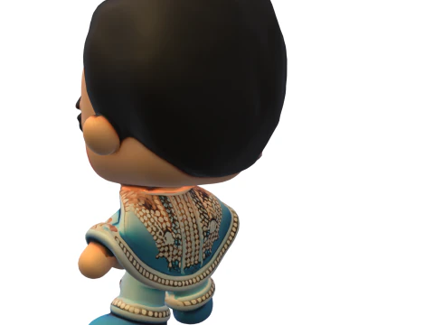Penyanyi Retro Chibi Model 3D