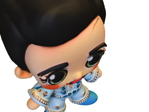 Penyanyi Retro Chibi Model 3D