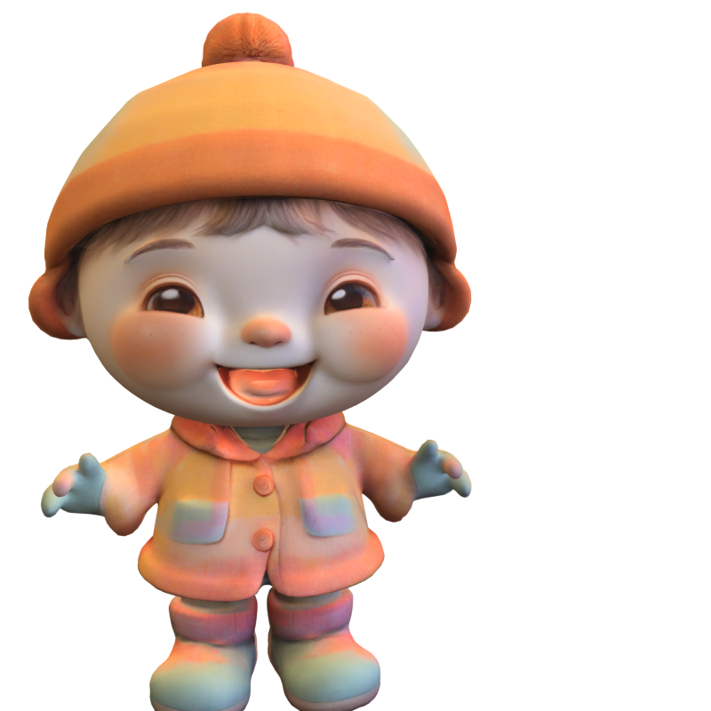 Adorable Winter Kid Modello 3D .c4d .max .obj .3ds .fbx .stl .blend