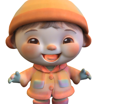 Adorable Winter Kid 3D Модель