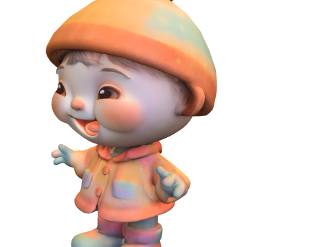 Adorable Winter Kid Modello 3D