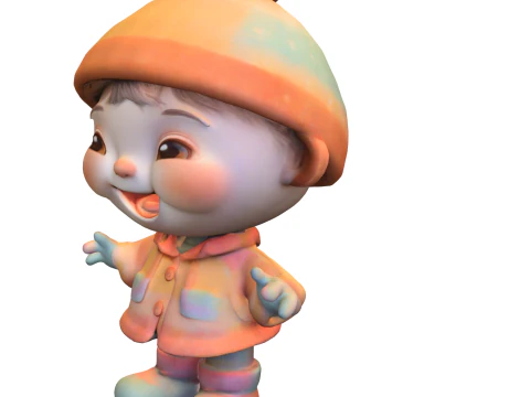 Adorable Winter Kid 3D Model