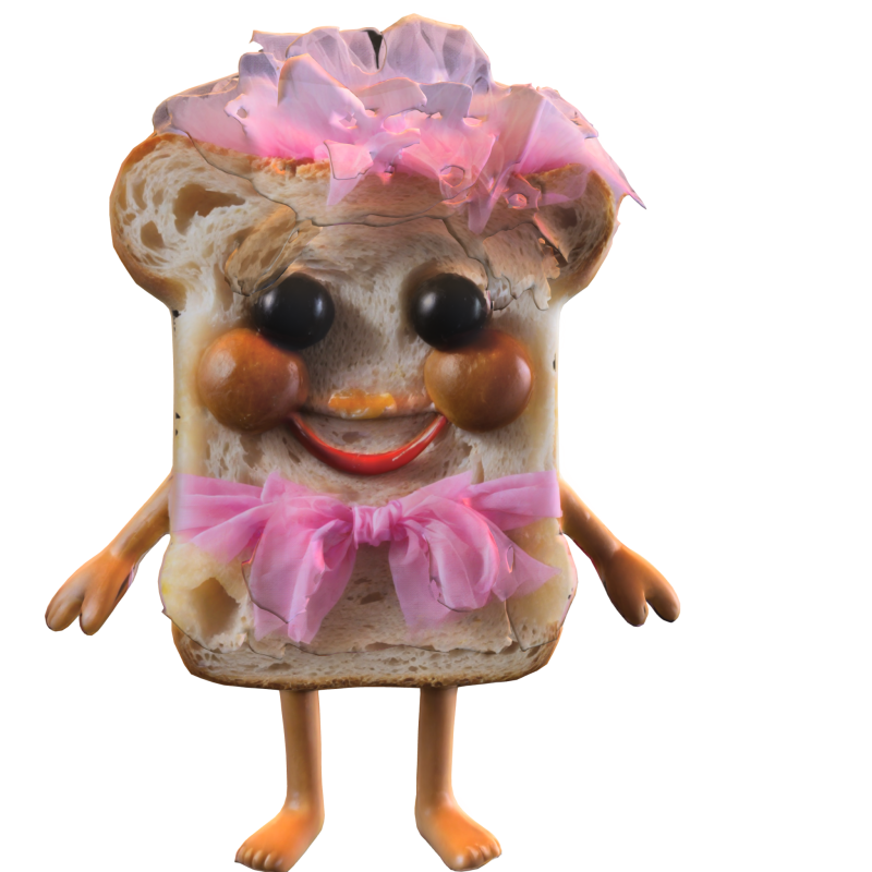 Bread Lady Whimsical Food 3D Model .c4d .max .obj .3ds .fbx .stl .blend