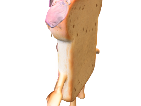Bread Lady Whimsical Food 3D Model