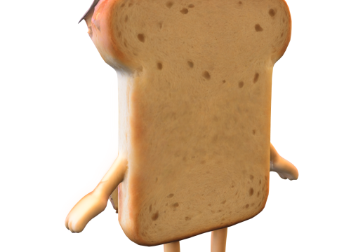 Bread Lady Whimsical Food 3D Model