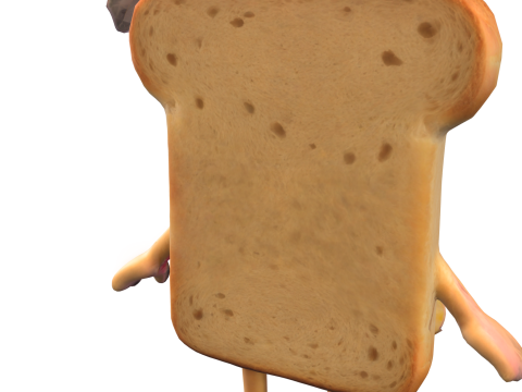 Bread Lady Whimsical Food 3D Model