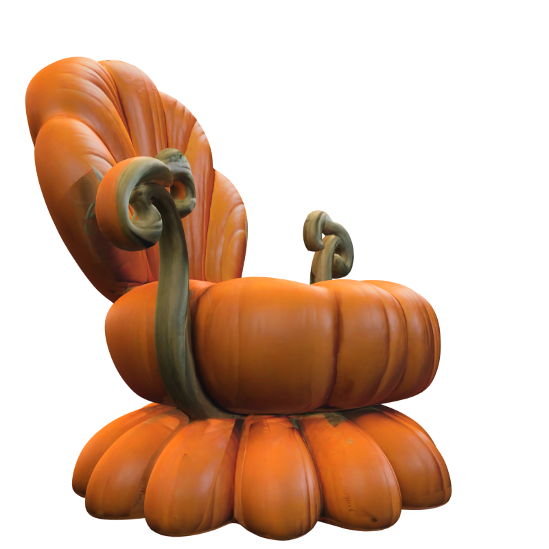 Pumpkin Throne Chair 3D Model .c4d .max .obj .3ds .fbx .stl .blend