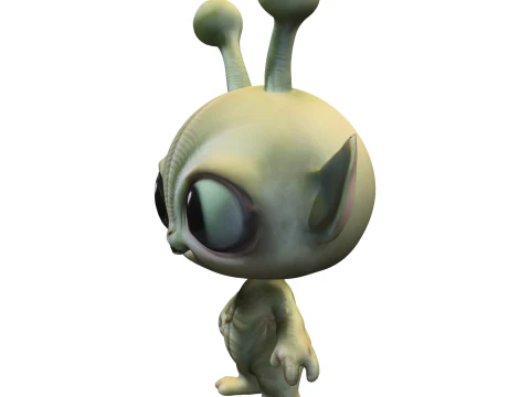 Cute Alien Creature 3D Model