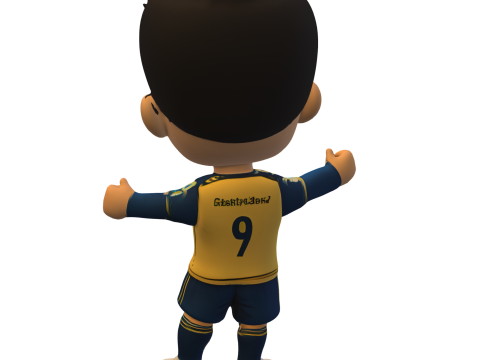 Stylized Soccer Kid 3D Model