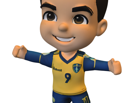 Stylized Soccer Kid 3D Model
