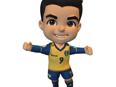 Stylized Soccer Kid 3D Model