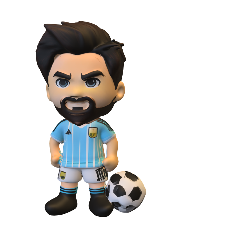 Stylized Bearded Soccer Player 3D Model .c4d .max .obj .3ds .fbx .stl .blend