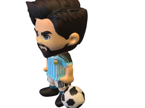 Stylized Bearded Soccer Player 3D Model