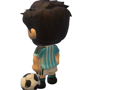 Stylized Bearded Soccer Player 3D Model