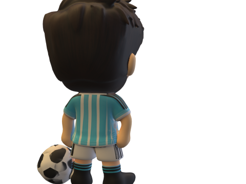Stylized Bearded Soccer Player 3D Model