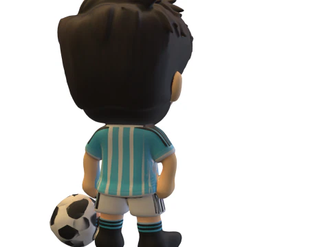 Stylized Bearded Soccer Player 3D Model