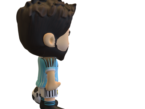 Stylized Bearded Soccer Player 3D Model