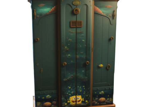 Stylized Cartoon-Themed Wardrobe 3D Модель