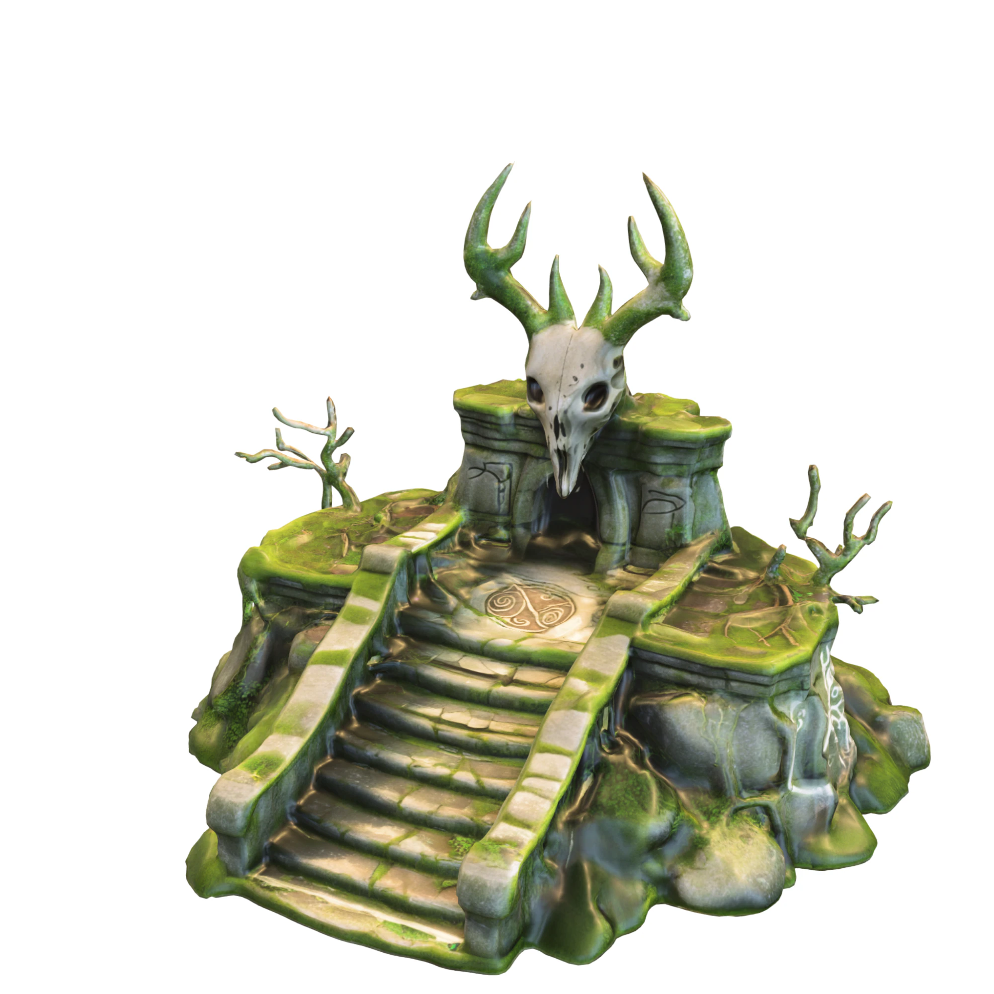 Ancient Druid Altar 3D Model .c4d .max .obj .3ds .fbx .stl .blend 