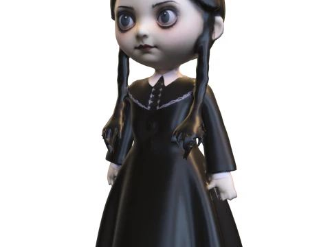 Готическая кукла-девушка 3D Модель