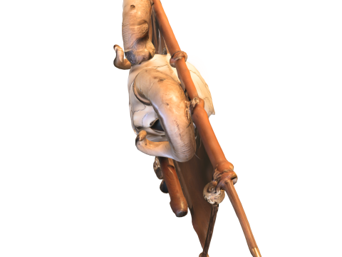 Tribal Ram Skull Banner Model 3D