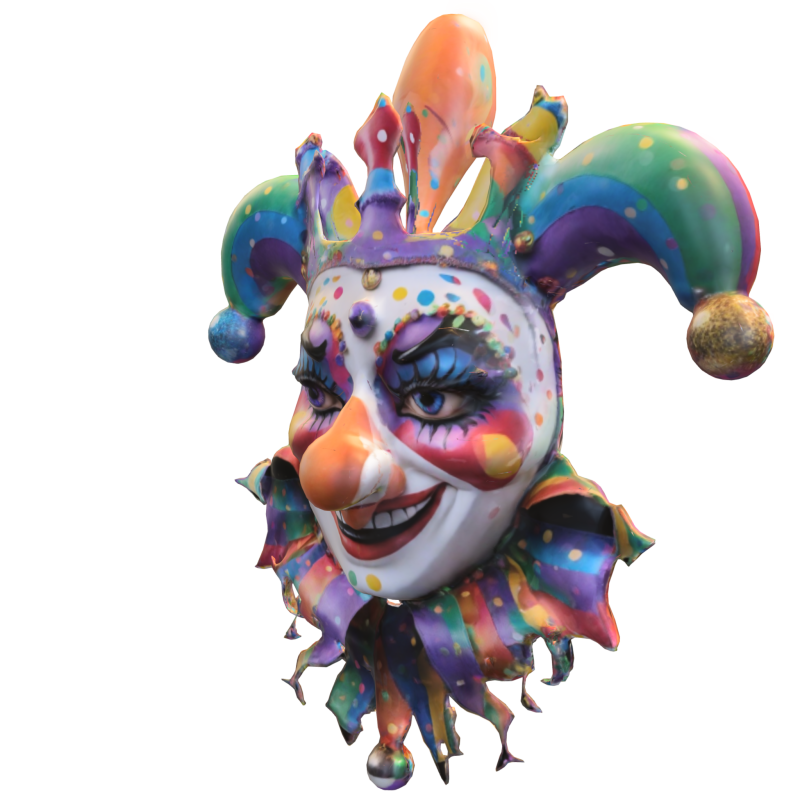 Evil Jester Mask 3D Model .c4d .max .obj .3ds .fbx .stl .blend