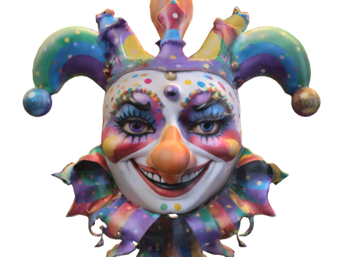 Evil Jester Mask 3D Model