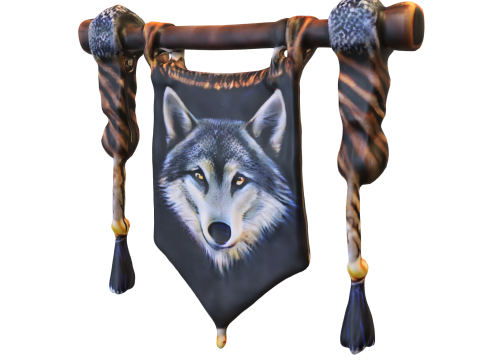 Tribal Wolf Banner 3D Model