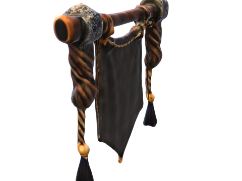 Tribal Wolf Banner 3D Model