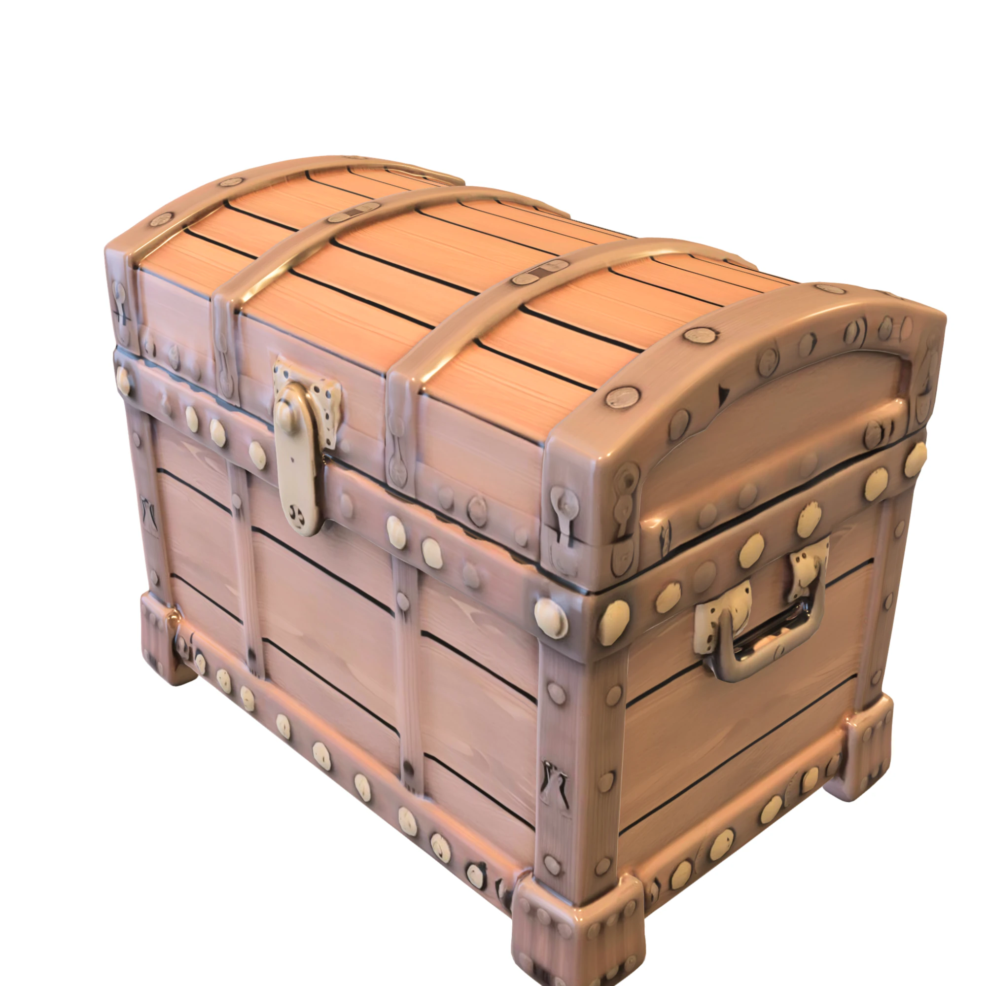 Medieval Treasure Chest 3D Model .c4d .max .obj .3ds .fbx .stl .blend 