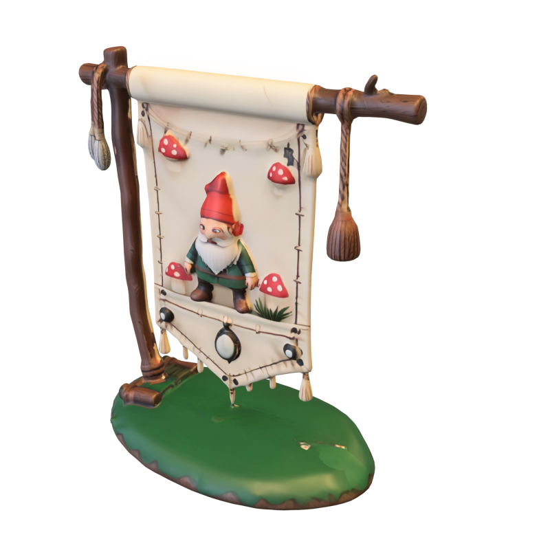 Garden Gnome Banne Modèle 3D .c4d .max .obj .3ds .fbx .stl .blend