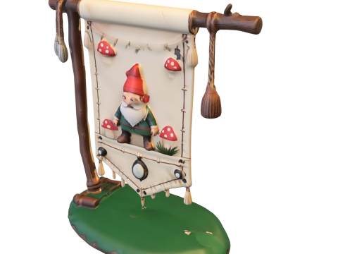 Garden Gnome Banne Modèle 3D