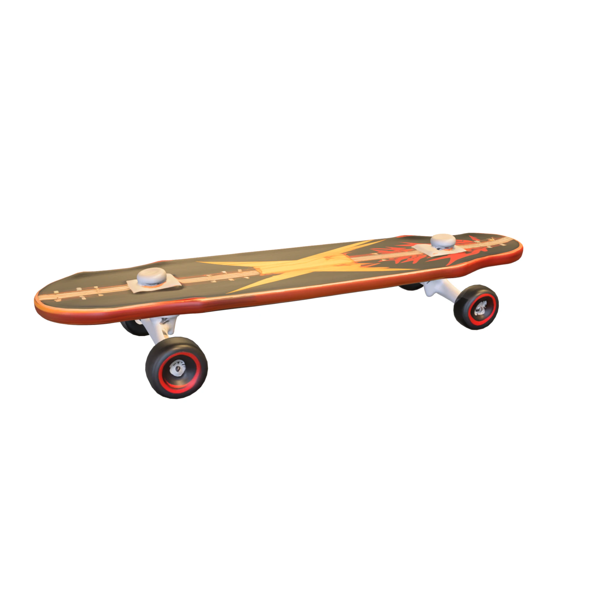 Flame Skateboard 3D Model .c4d .max .obj .3ds .fbx .stl .blend