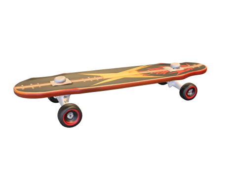 Flammen-Skateboard 3D Modell