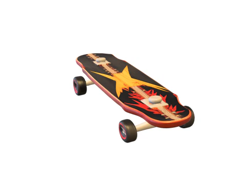 Flame Skateboard 3D Model